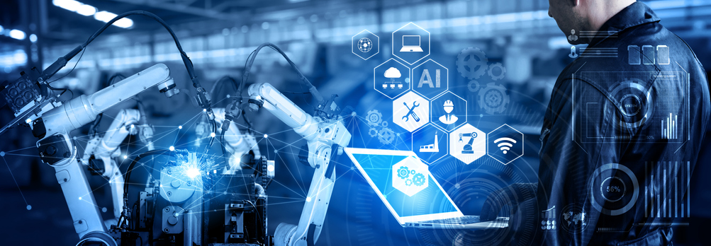 Smart industry robot arms for digital factory production technology